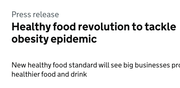 A Healthy Food Revolution: Tackling the Obesity Epidemic in the&nbsp;UK